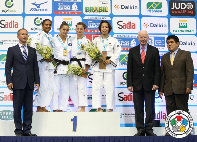 Pat Hickey at the World Judo Championships Womens Medal presentation  