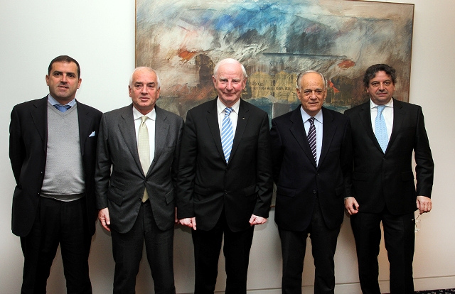 Pictured from left to right: Gianluca de Angelis, Raffaele Pagnozzi, Pat Hickey, Kikis Lazarides, Marc Theisen